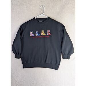 Vintag Limited Jeans Sweatshirt Womens Small Ski Season Black Crewneck